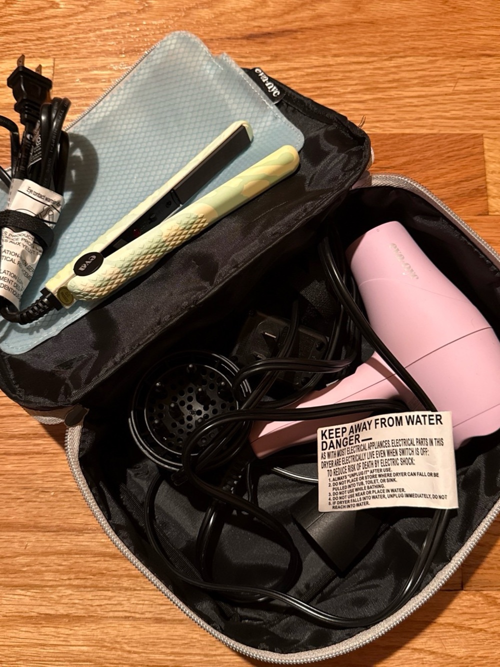 Travel Hair tools with Iridescent Bag